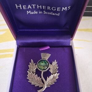 NIB, Heathergems, Thistle Brooch